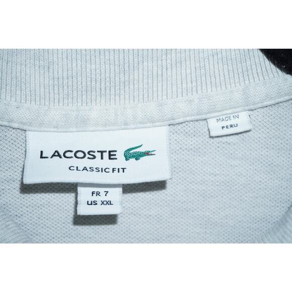 Lacoste Men’s Classic Fit Polo Shirt – Size XXL – Light Gray – Made in Peru - Picture 2 of 4